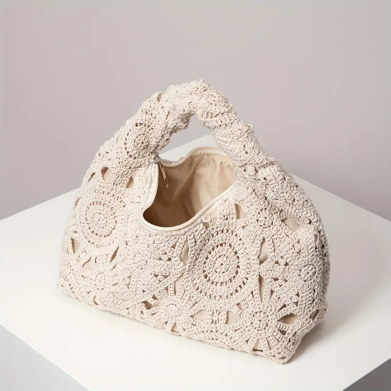 Women Handmade Crochet Cotton Bag Lace Hollow Out Floral Shoulder Bag Macaron Color Vacation Underarm Handbag
Women Handmade Crochet Cotton Bag Lace Hollow Out Floral Shoulder Bag Macaron Color Vacation Underarm Handbag
