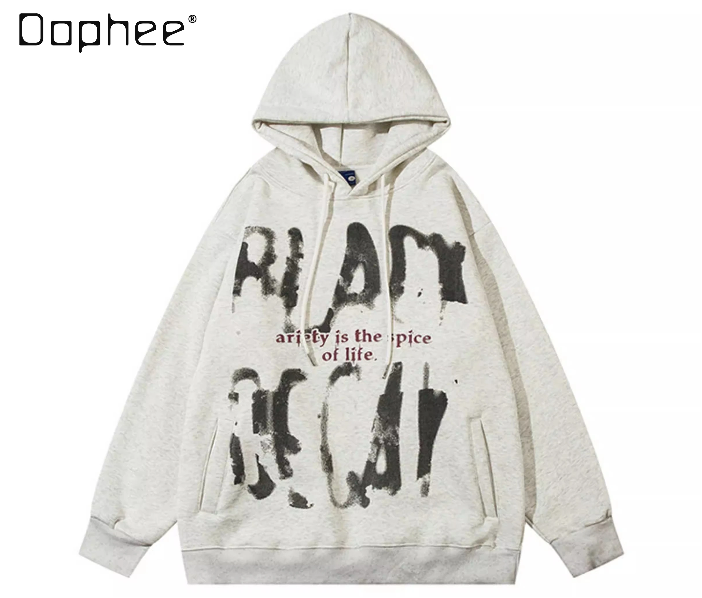 Autumn Winter New Men's Trendy Letter Print Loose Casual Gray Hoodie American High Street Couple Style Velvet Black Hoodie
Autumn Winter New Men's Trendy Letter Print Loose Casual Gray Hoodie American High Street Couple Style Velvet Black Hoodie