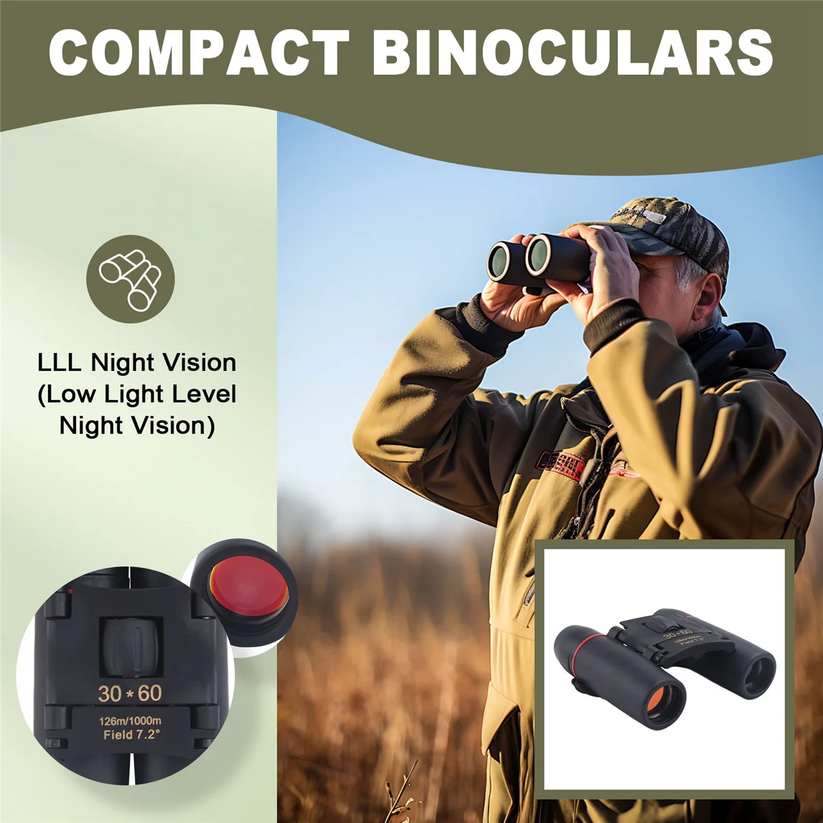 2025-3C 30 x 60 zoom Mini Compact Binoculars Telescopes Day and Night Vision
2025-3C 30 x 60 zoom Mini Compact Binoculars Telescopes Day and Night Vision