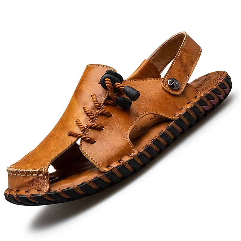 Мужские сандалии из натуральной кожи, повседневные пляжные туфли для активного отдыха, летние пляжные шлепанцы, большой размер 47, универсальные сандалии-шлепанцы
Мужские сандалии из натуральной кожи, повседневные пляжные туфли для активного отдыха, летние пляжные шлепанцы, большой размер 47, универсальные сандалии-шлепанцы