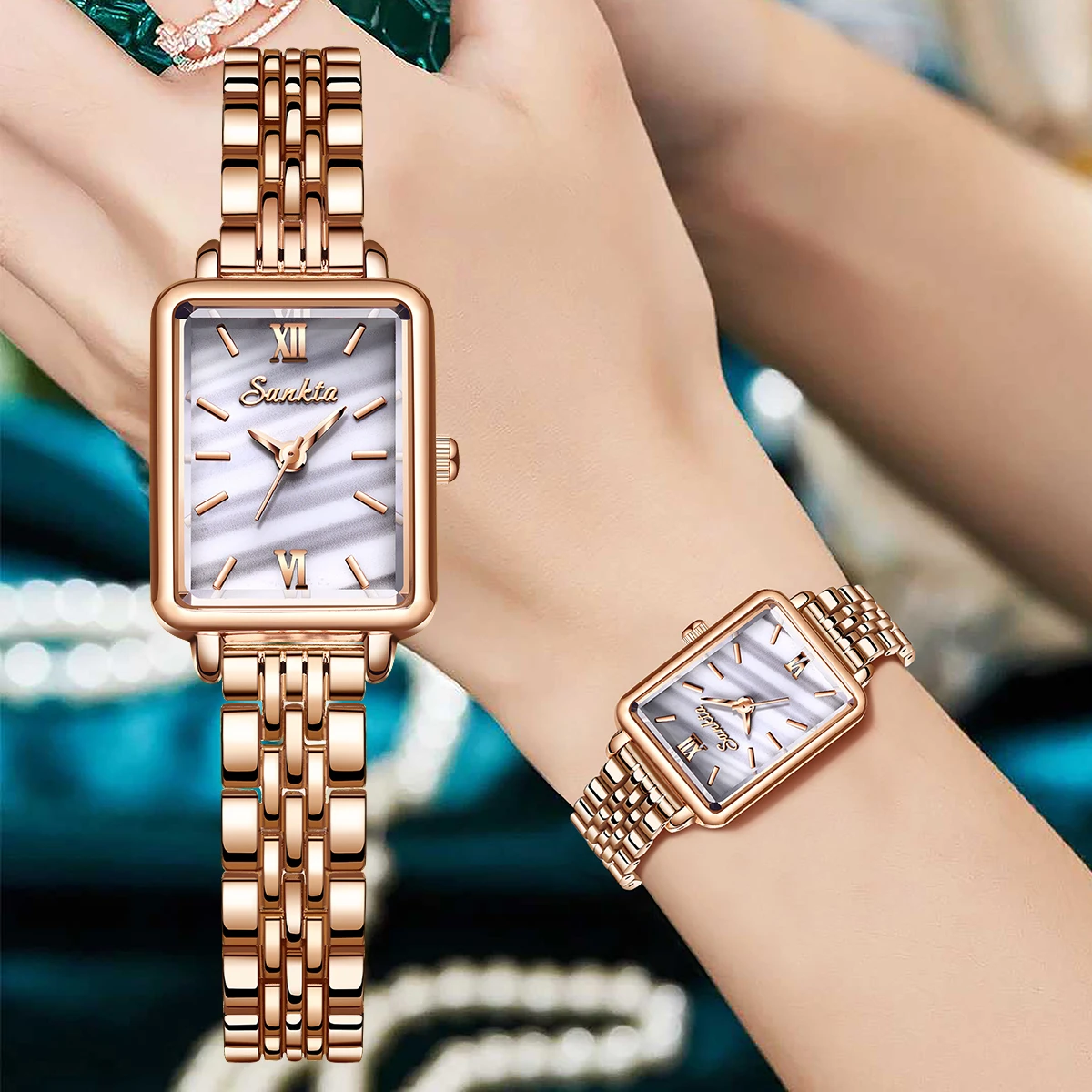 Women Watches Business Luxury Ladies Fashion Quartz Watch Simple Scale Square Quality Gold Plated Stainless Steel Folding Clock
Women Watches Business Luxury Ladies Fashion Quartz Watch Simple Scale Square Quality Gold Plated Stainless Steel Folding Clock
