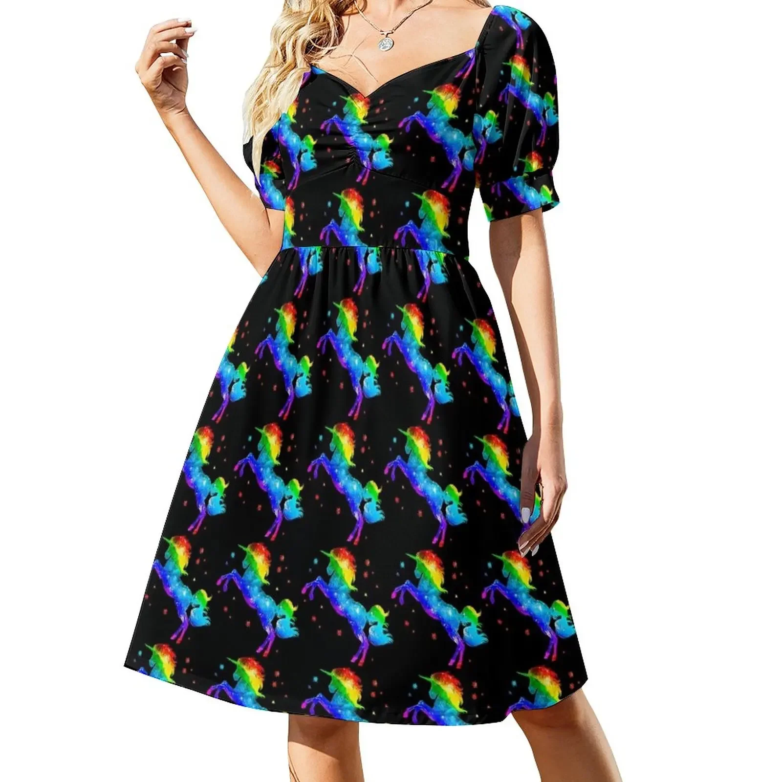 Rainbow Unicorn, stars, galaxy style, space Short-Sleeved Dress Woman clothes women formal occasion dresses womans clothing
Rainbow Unicorn, stars, galaxy style, space Short-Sleeved Dress Woman clothes women formal occasion dresses womans clothing