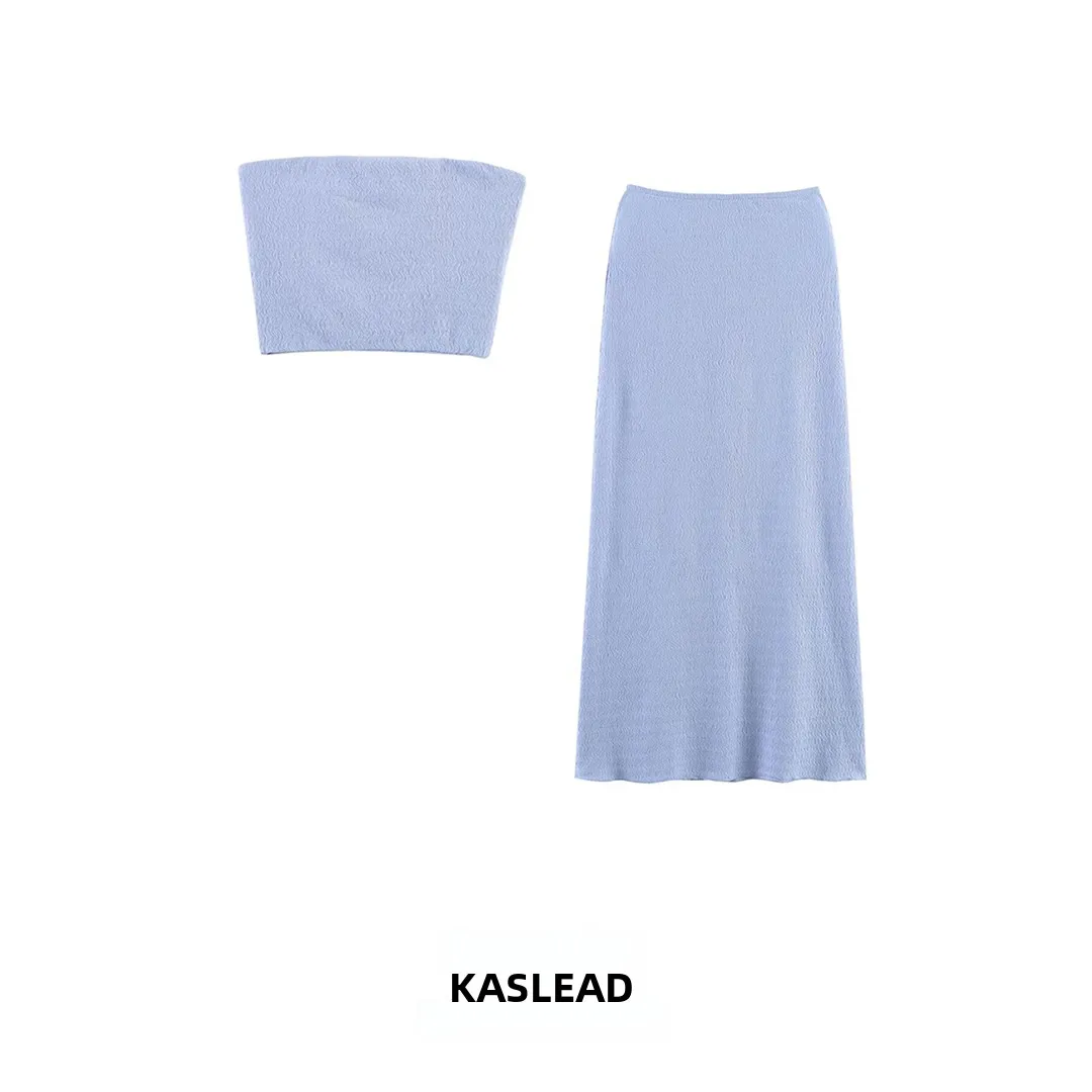 KASLEAD New Women's Fashion Textured Wrap Top Half Skirt Set Spring 2026 Sleeveless Stripe Pattern Two-Piece Ensemble
KASLEAD New Women's Fashion Textured Wrap Top Half Skirt Set Spring 2026 Sleeveless Stripe Pattern Two-Piece Ensemble