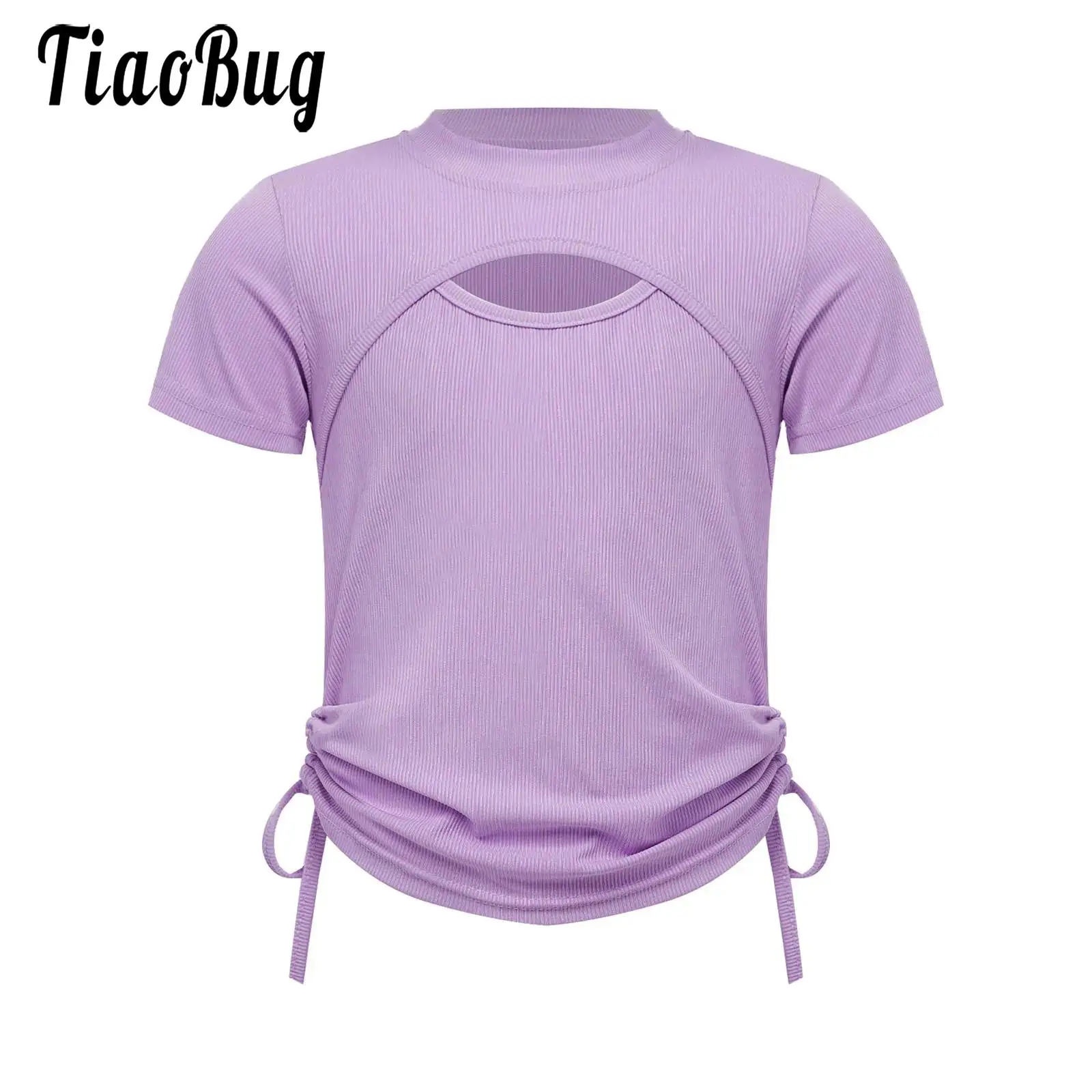 Girls Fashion Drawstring Cutout T-shirts Casual Solid Color Round Neck Short Sleeve Ribbed Tops for Daily Travel Picnic Party
Girls Fashion Drawstring Cutout T-shirts Casual Solid Color Round Neck Short Sleeve Ribbed Tops for Daily Travel Picnic Party