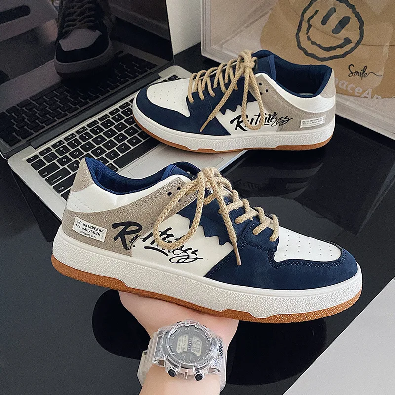 Fashion Skateboard Shoes Men Outdoor Student Sneakers Men's Leather Stitching Breathable Trend Casual Shoes Versatile Zapatillas
Fashion Skateboard Shoes Men Outdoor Student Sneakers Men's Leather Stitching Breathable Trend Casual Shoes Versatile Zapatillas