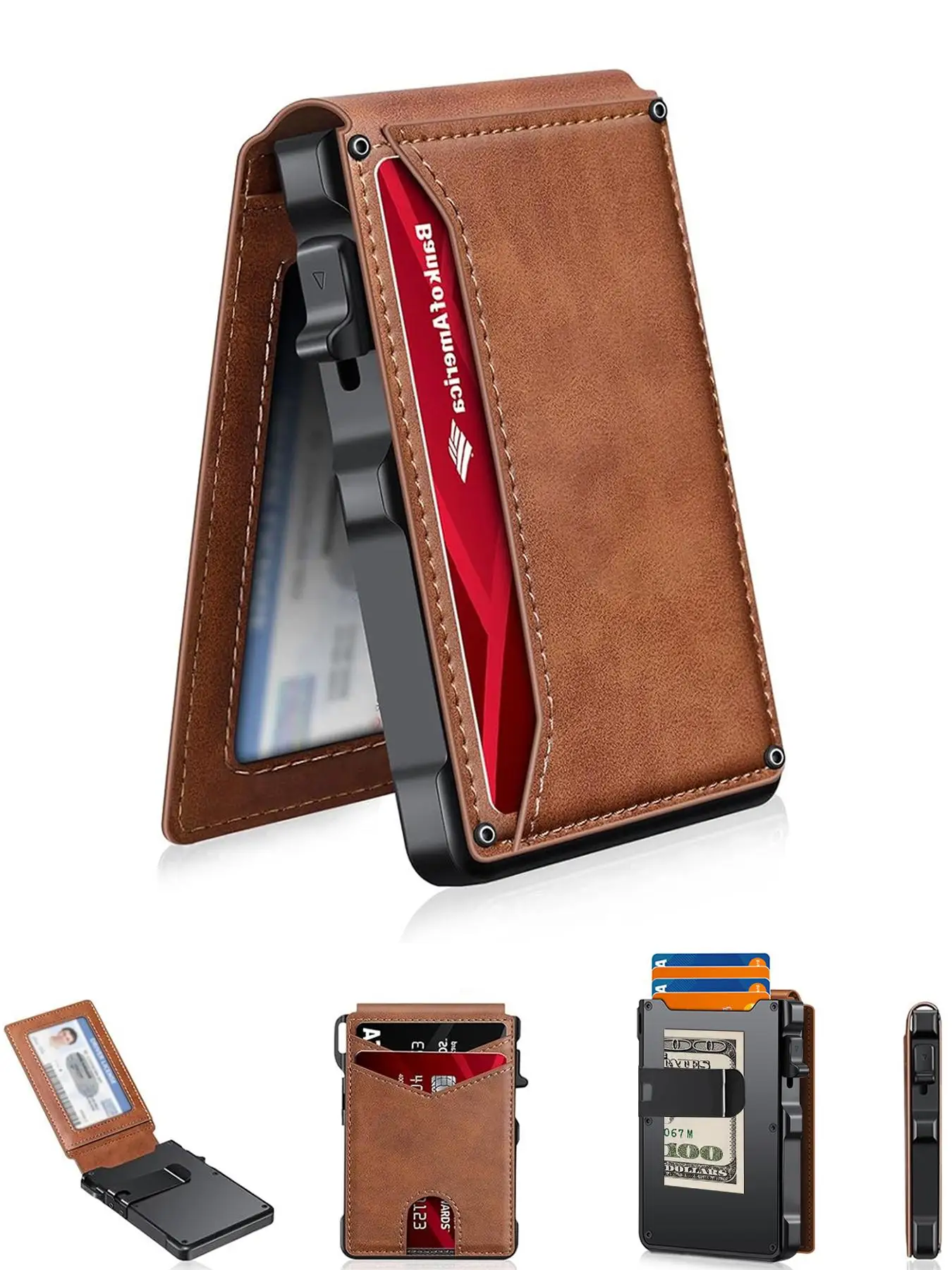 RFID Blocking Minimalist Slim Mens Wallet Aluminum Pop Up Credit Card Holder Bifold Thin Smart Metal Wallet With Money Clip ID Window Front Pocket Purse
RFID Blocking Minimalist Slim Mens Wallet Aluminum Pop Up Credit Card Holder Bifold Thin Smart Metal Wallet With Money Clip ID Window Front Pocket Purse