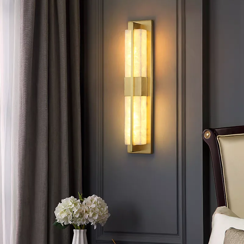 Spanish Natural Marble Wall Lamp Long Copper Wall Sconce for Living Room Aisle Stairs Atmosphere Lighting Bedroom Dining Room
Spanish Natural Marble Wall Lamp Long Copper Wall Sconce for Living Room Aisle Stairs Atmosphere Lighting Bedroom Dining Room