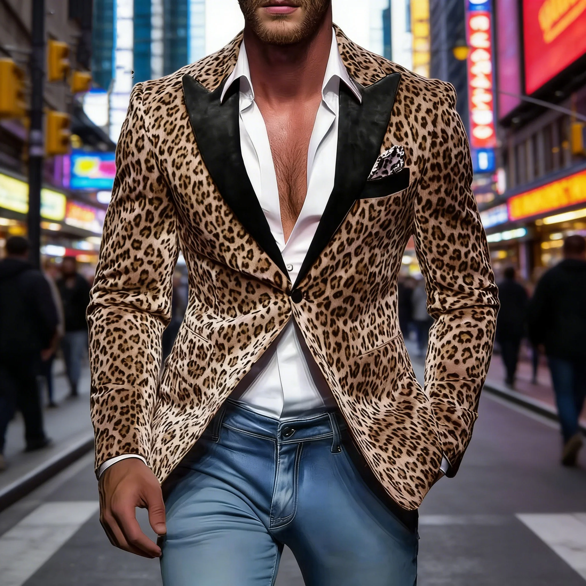 Leopard Men's Suits Blazer Luxury Casual Peak Lapel Single Breasted Slim Fit 1 Piece jacket Party Handsome Customized Sport Coat
Leopard Men's Suits Blazer Luxury Casual Peak Lapel Single Breasted Slim Fit 1 Piece jacket Party Handsome Customized Sport Coat