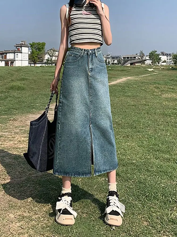 High Waist Slit Denim Skirt Women's 2026 New Summer mid A-Line Short Skirt Pear Shape Body Long Skirt Korean Style Breat...
High Waist Slit Denim Skirt Women's 2026 New Summer mid A-Line Short Skirt Pear Shape Body Long Skirt Korean Style Breat...