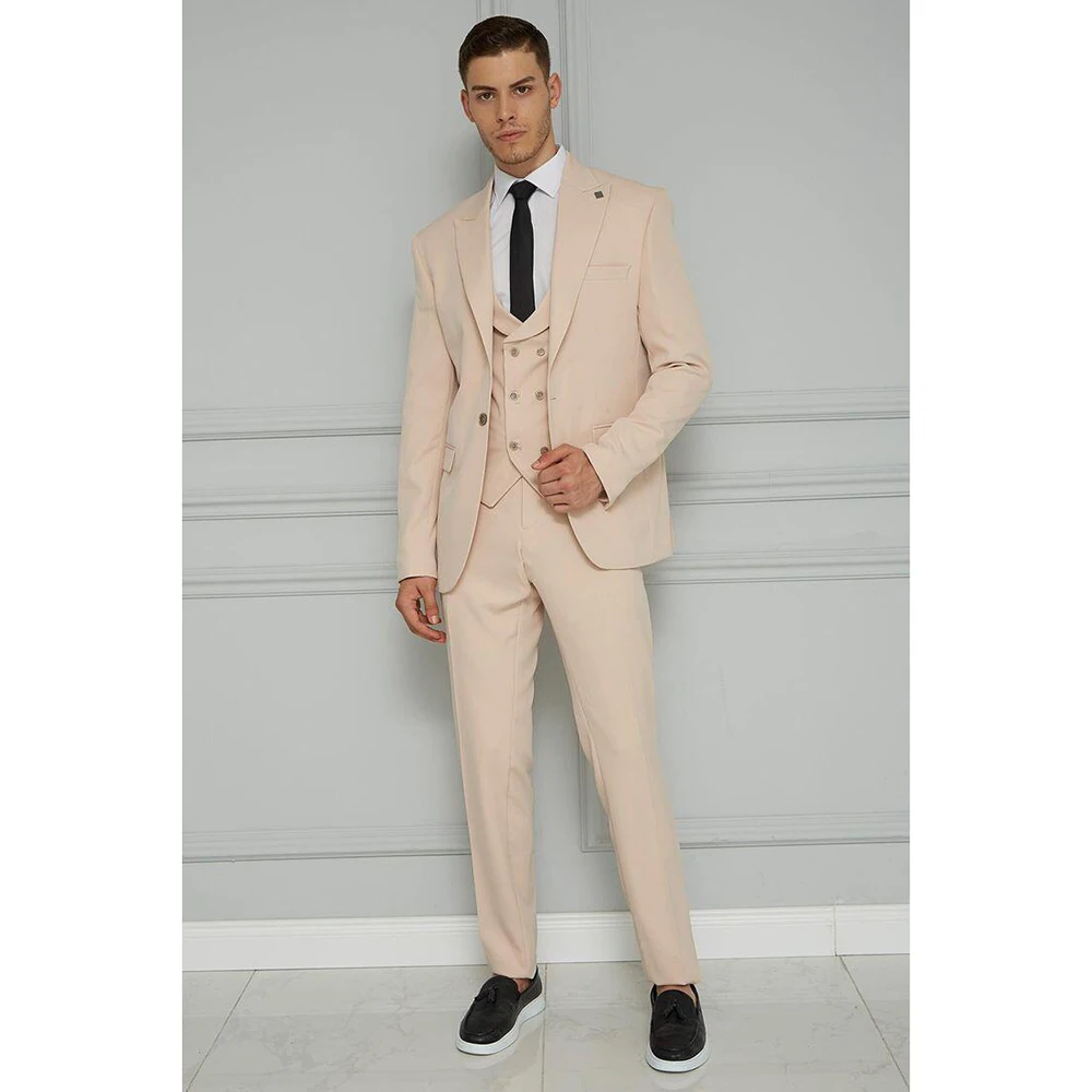 High Quality Slim Men's Suit 3 Pieces Single Breasted Peak Lapel Set Daily Fashion Male(Blazer+Pants+Vest)
High Quality Slim Men's Suit 3 Pieces Single Breasted Peak Lapel Set Daily Fashion Male(Blazer+Pants+Vest)