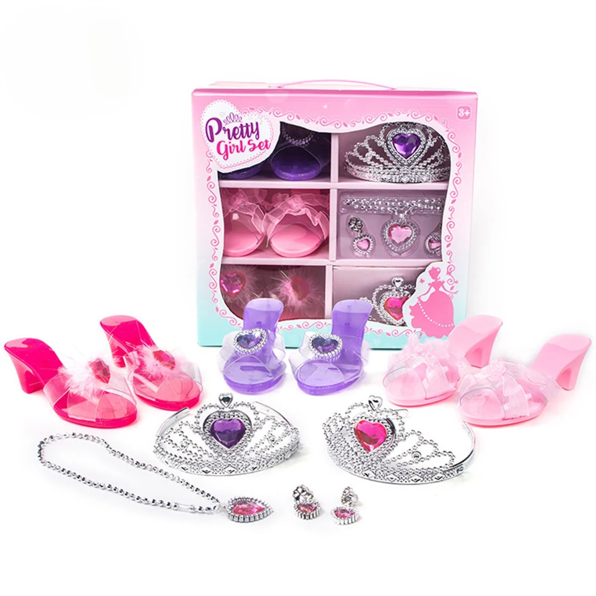 AB72-Princess Dress Up Shoes for Kids Princess Heels Tiaras and Jewelry Set Toddler Gifts for Ages 3, 4, 5, 6,Birthday Gift C
AB72-Princess Dress Up Shoes for Kids Princess Heels Tiaras and Jewelry Set Toddler Gifts for Ages 3, 4, 5, 6,Birthday Gift C