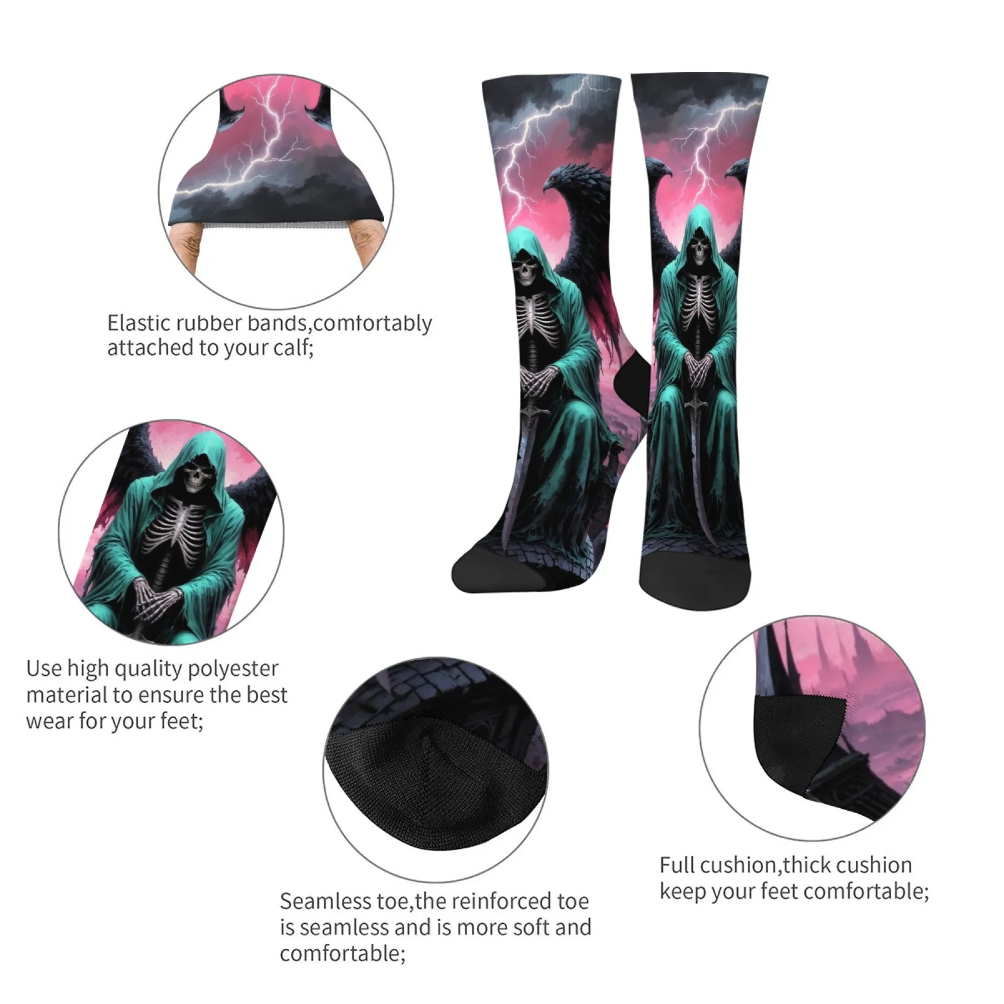 Мужские носки Crazy Skull Death, повседневные забавные носки в стиле ретро, мягкие дышащие нескользящие велосипедные спортивные носки, новинка, подарок на вечеринку
Мужские носки Crazy Skull Death, повседневные забавные носки в стиле ретро, мягкие дышащие нескользящие велосипедные спортивные носки, новинка, подарок на вечеринку