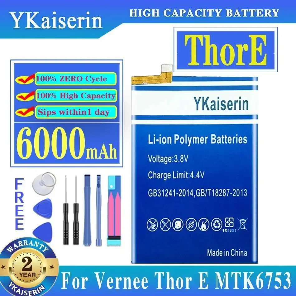 Premium Replacement Thore High-Capacity Mobile Phone Battery For Vernee Thor E MTK6753 6000Mah
Premium Replacement Thore High-Capacity Mobile Phone Battery For Vernee Thor E MTK6753 6000Mah