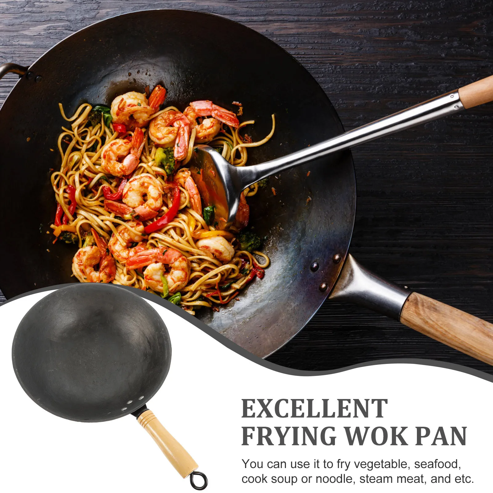 Утолщенная сковорода вок в китайском стиле, кухонный аксессуар для дома, жарка супа, морепродуктов, электрическая плита, индукционная 
Утолщенная сковорода вок в китайском стиле, кухонный аксессуар для дома, жарка супа, морепродуктов, электрическая плита, индукционная
