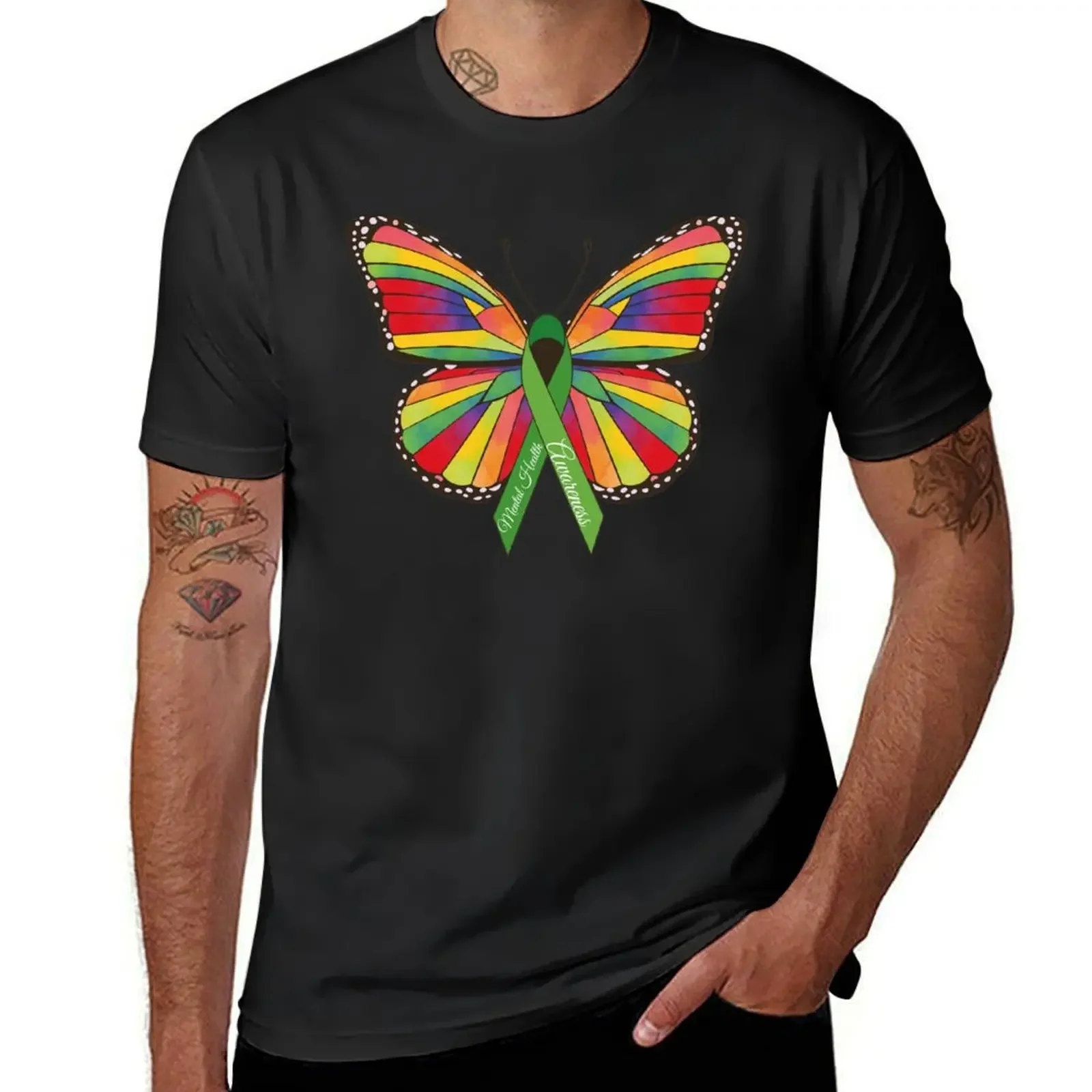 Mental Health Awareness Butterfly Ribbon Green T-Shirt korean fashion sports fans Men's clothing
Mental Health Awareness Butterfly Ribbon Green T-Shirt korean fashion sports fans Men's clothing