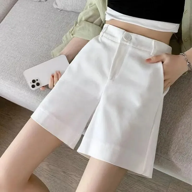 Women's Summer White High Waist Suit Shorts Loose Straight Wide Leg A-Line 5-Point Pants
Women's Summer White High Waist Suit Shorts Loose Straight Wide Leg A-Line 5-Point Pants