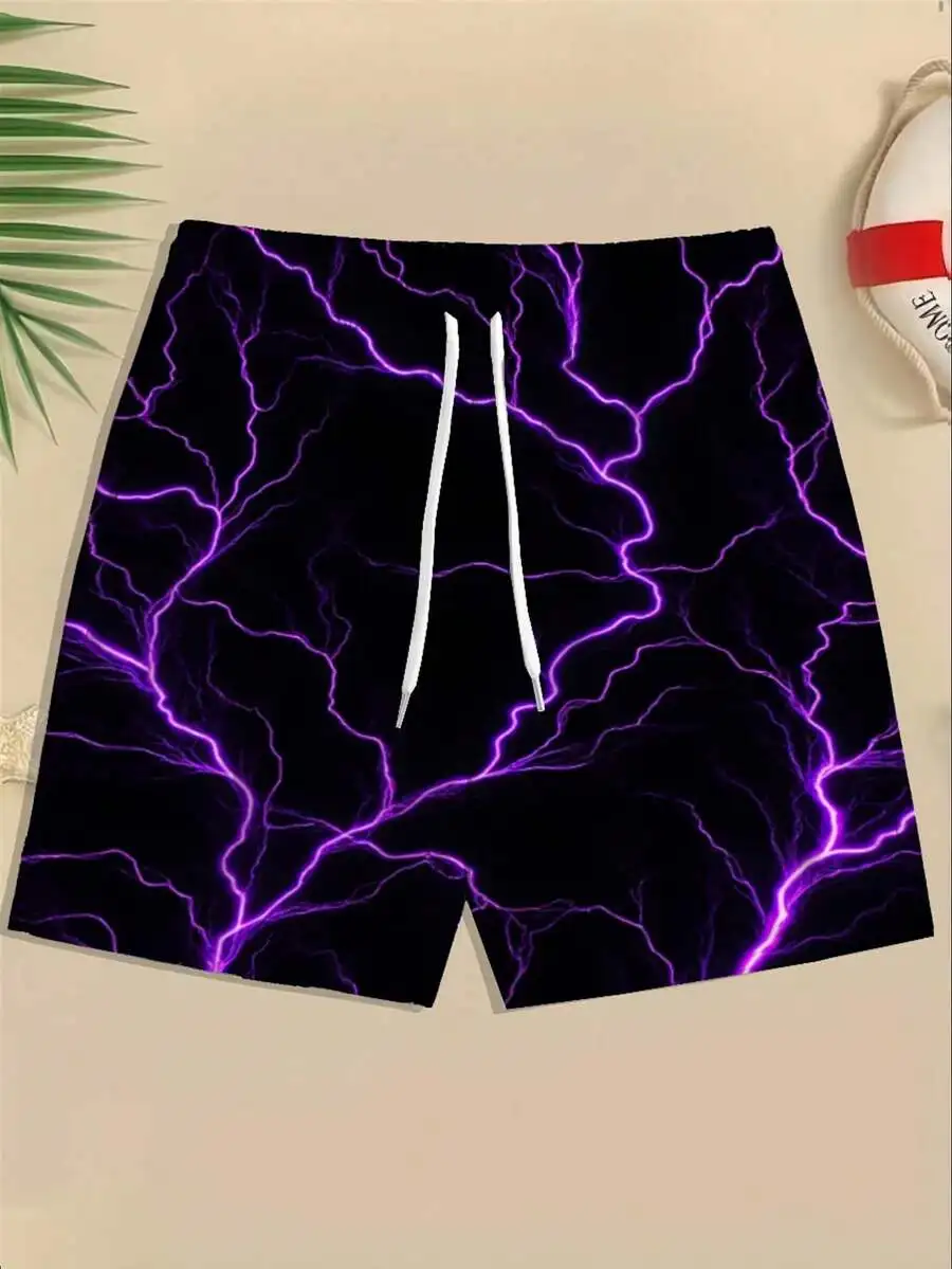 3D Printed Lightning Pattern Beach Shorts For Men Quick Dry Machine Washable
3D Printed Lightning Pattern Beach Shorts For Men Quick Dry Machine Washable