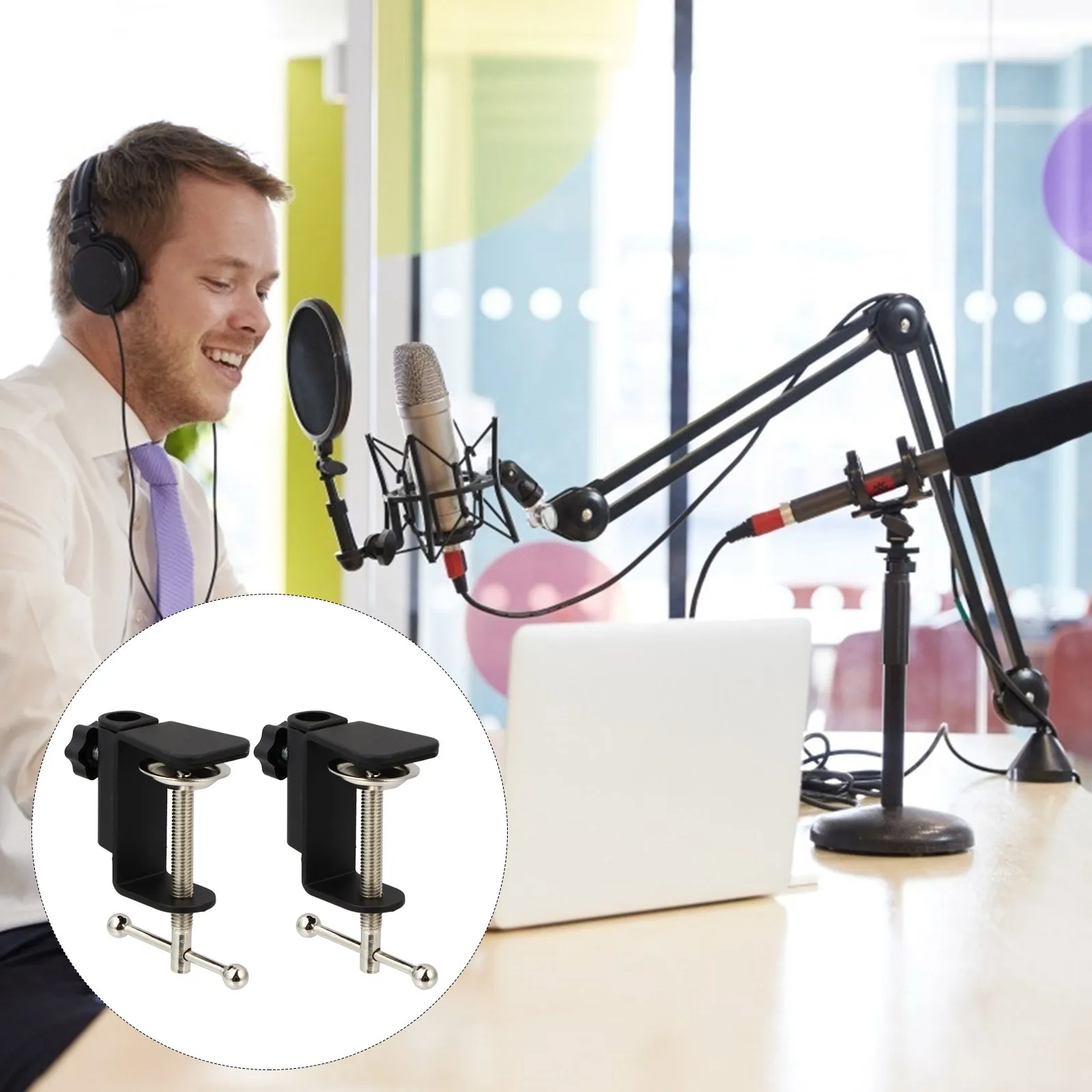 2Pcs Adjustable Microphone Mount Clamp Metal Heavy Duty Mic Suspension Holder Stand Microphone Mount Clamp Mic Suspension Rack
2Pcs Adjustable Microphone Mount Clamp Metal Heavy Duty Mic Suspension Holder Stand Microphone Mount Clamp Mic Suspension Rack