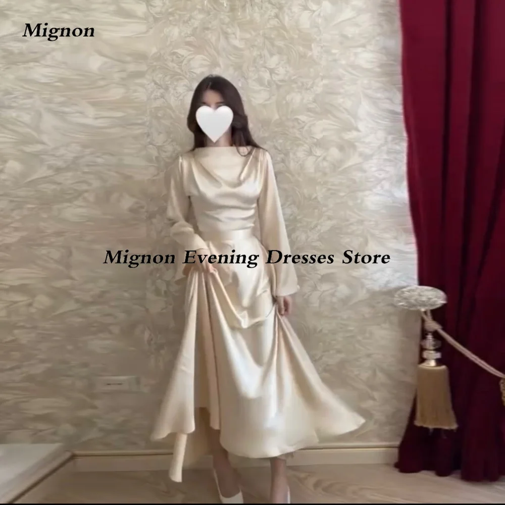 Mignon Satin A-Line Prom Gown Scoop Neckline Evening Formal Ankle-length Ruffle Elegant Party Dresses for Women 2023
Mignon Satin A-Line Prom Gown Scoop Neckline Evening Formal Ankle-length Ruffle Elegant Party Dresses for Women 2023
