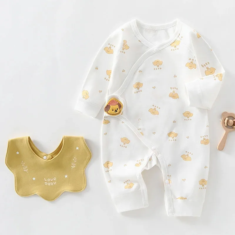 2Piece Sets Spring Autumn Toddler Girl Clothes Korean Cartoon Cute Print Long Sleeve Cotton Baby Romper+Bibs Newborn Items B271
2Piece Sets Spring Autumn Toddler Girl Clothes Korean Cartoon Cute Print Long Sleeve Cotton Baby Romper+Bibs Newborn Items B271