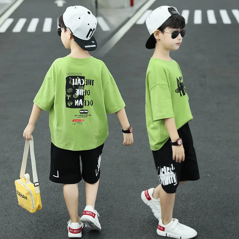 Summer Casual Boys Loose Alphabet T-Shirt Tops+Black Shorts Pant School Kids Tracksuit Children 2PCS Outfit Workout Set 5-14 Yrs
Summer Casual Boys Loose Alphabet T-Shirt Tops+Black Shorts Pant School Kids Tracksuit Children 2PCS Outfit Workout Set 5-14 Yrs