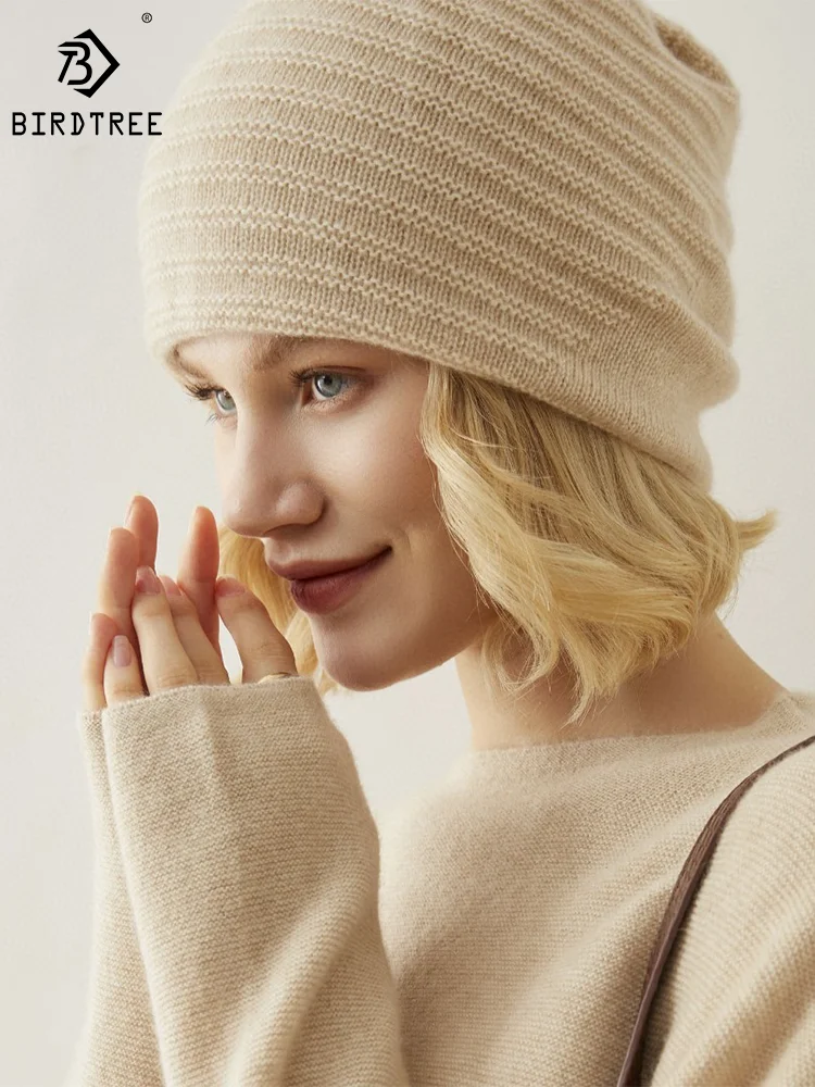 Birdtree 100%Pure Cashmere Autumn Winter Knitted Hats Unisex Loose Young Elderly Hat Fashion Simple Thicken Warm Cap A3N407QM
Birdtree 100%Pure Cashmere Autumn Winter Knitted Hats Unisex Loose Young Elderly Hat Fashion Simple Thicken Warm Cap A3N407QM