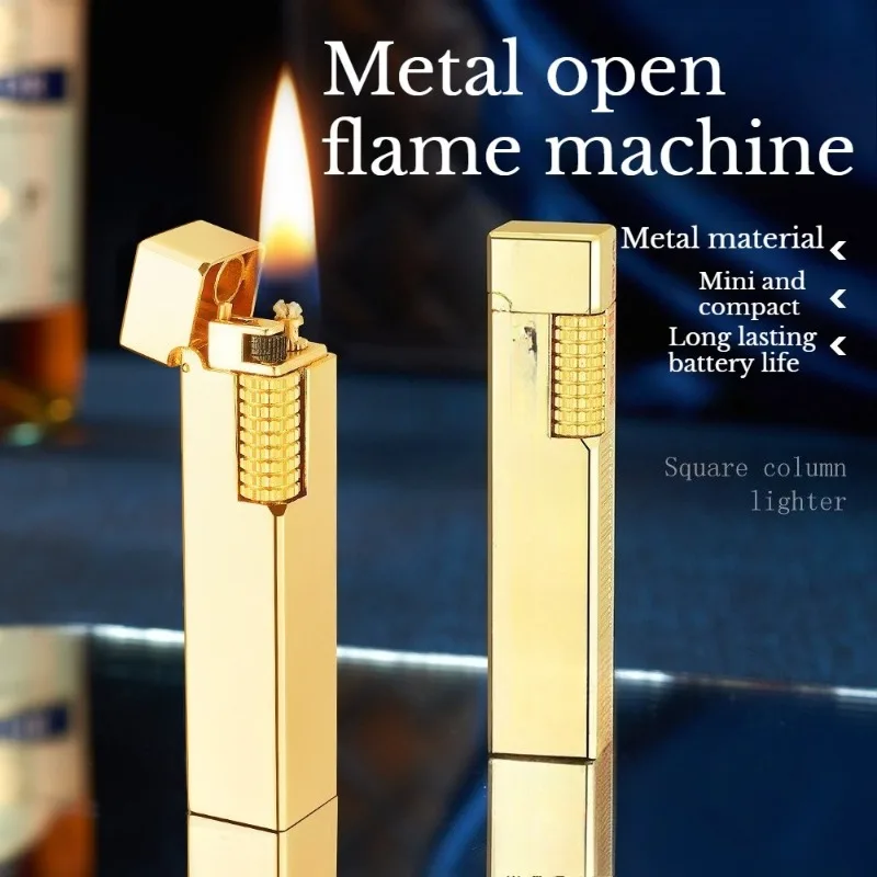 Square Pillar Lighter, Side Sliding Ignition, Metal Body, Compact, Portable, Trendy, High-end Men's Gift,retro Cigarette Lighter
Square Pillar Lighter, Side Sliding Ignition, Metal Body, Compact, Portable, Trendy, High-end Men's Gift,retro Cigarette Lighter