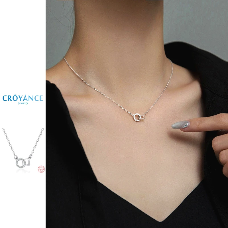 925 Sterling Silver Jewelry Exquisite Trend Round&Square Pendant Neckalces Women Gift Rose Gold Geometric Rhinestone Drop Choker
925 Sterling Silver Jewelry Exquisite Trend Round&Square Pendant Neckalces Women Gift Rose Gold Geometric Rhinestone Drop Choker