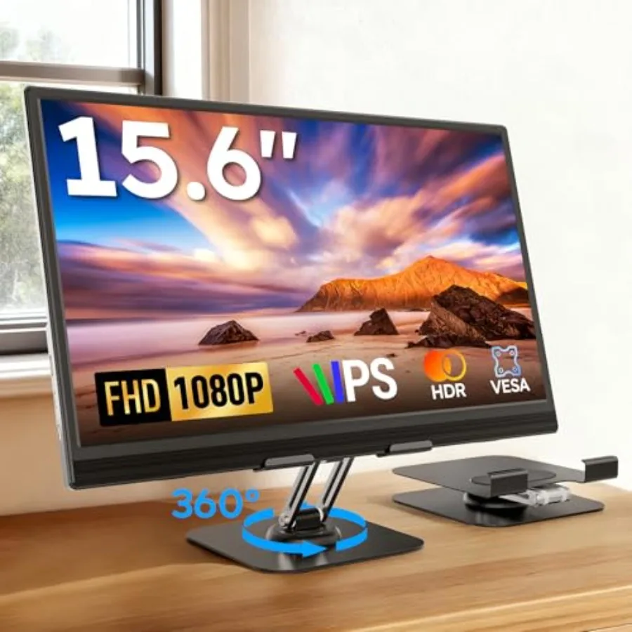 Portable Monitor 15.6 FHD 1080P for Laptop ABS Plastic Black Travel Screen Extender with Adjustable Stand USB-C HDMI Dual Input
Portable Monitor 15.6 FHD 1080P for Laptop ABS Plastic Black Travel Screen Extender with Adjustable Stand USB-C HDMI Dual Input