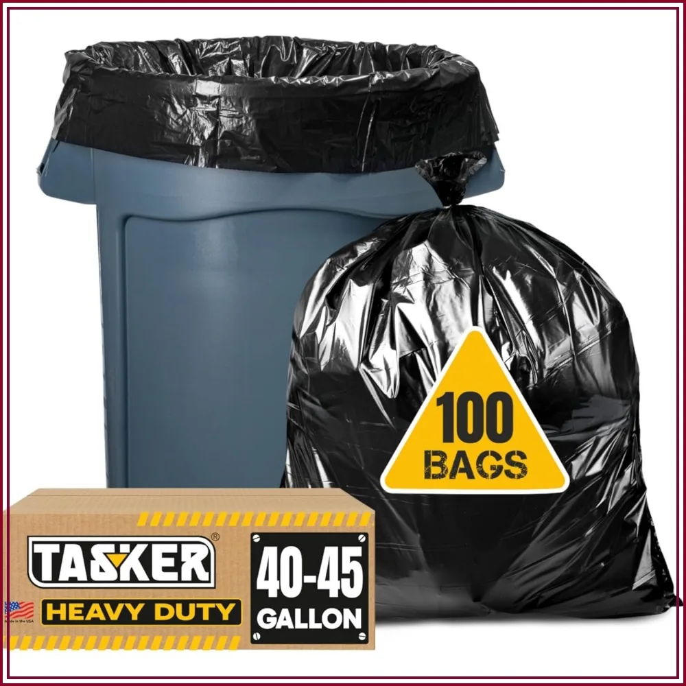 Heavy Duty 44-45 Gallon Trash Bags, 100 Bags with Ties, Extra Large Black Garbage Bags
Heavy Duty 44-45 Gallon Trash Bags, 100 Bags with Ties, Extra Large Black Garbage Bags