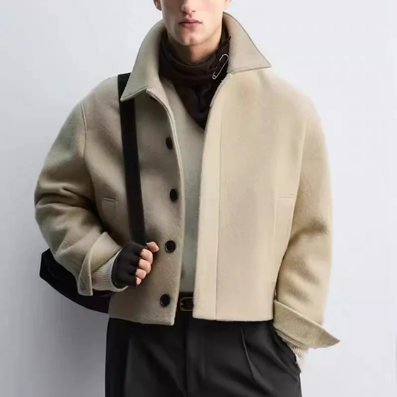 New Winter Men's Jaet Thin Cotton Wool Blend Lapel Busin Casual Outerwear Simple Design Long Sve Pure Color Youth Fas...
New Winter Men's Jaet Thin Cotton Wool Blend Lapel Busin Casual Outerwear Simple Design Long Sve Pure Color Youth Fas...