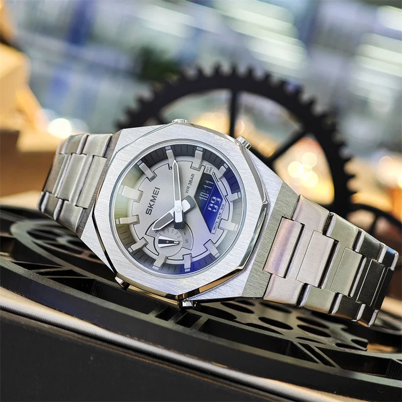 SKMEI 1816 Водонепроницаемые спортивные наручные часы для мужчин, кварцевые деловые часы с подсветкой, отображением даты и ночным свечением, модные повседневные
SKMEI 1816 Водонепроницаемые спортивные наручные часы для мужчин, кварцевые деловые часы с подсветкой, отображением даты и ночным свечением, модные повседневные