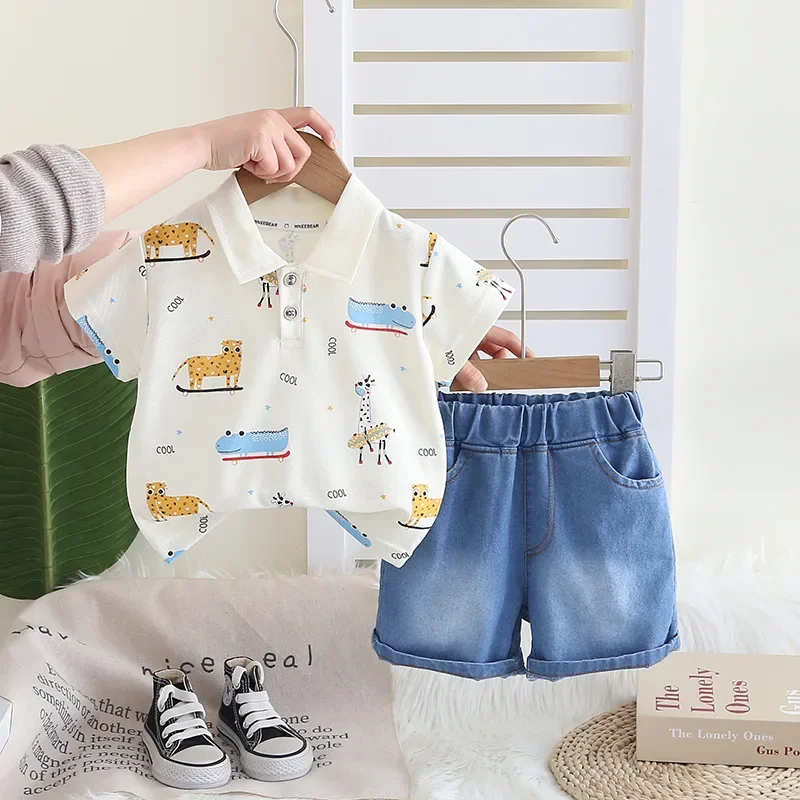 New Summer Baby Clothes Suit Children Boys Short Sleeved T-Shirt Shorts 2Pcs/Sets Infant Casual Cartoon Costume Kids Tracksuits
New Summer Baby Clothes Suit Children Boys Short Sleeved T-Shirt Shorts 2Pcs/Sets Infant Casual Cartoon Costume Kids Tracksuits