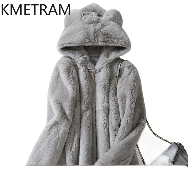 KMETRAM Natural Rabbit Fur Real Fur Coat Gray Hooded Clothes for Woman 2025 New Short Woman Winter Coats пуховик женский зимний
KMETRAM Natural Rabbit Fur Real Fur Coat Gray Hooded Clothes for Woman 2025 New Short Woman Winter Coats пуховик женский зимний