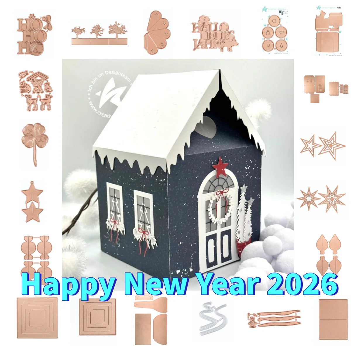 Happy New Year 2026 Cloverleaf Flower Cake Box Hello New Year Tree Winter Animals Metal Cutting Dies for DIY Scrapbook Paper
Happy New Year 2026 Cloverleaf Flower Cake Box Hello New Year Tree Winter Animals Metal Cutting Dies for DIY Scrapbook Paper