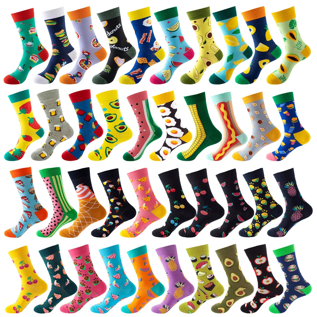 Men's Fashion Fruit Socks Couple Matching Hip Hop Mid Calf Socks for Women Cartoon Print Unisex Breathable Cotton Casual Socks
Men's Fashion Fruit Socks Couple Matching Hip Hop Mid Calf Socks for Women Cartoon Print Unisex Breathable Cotton Casual Socks
