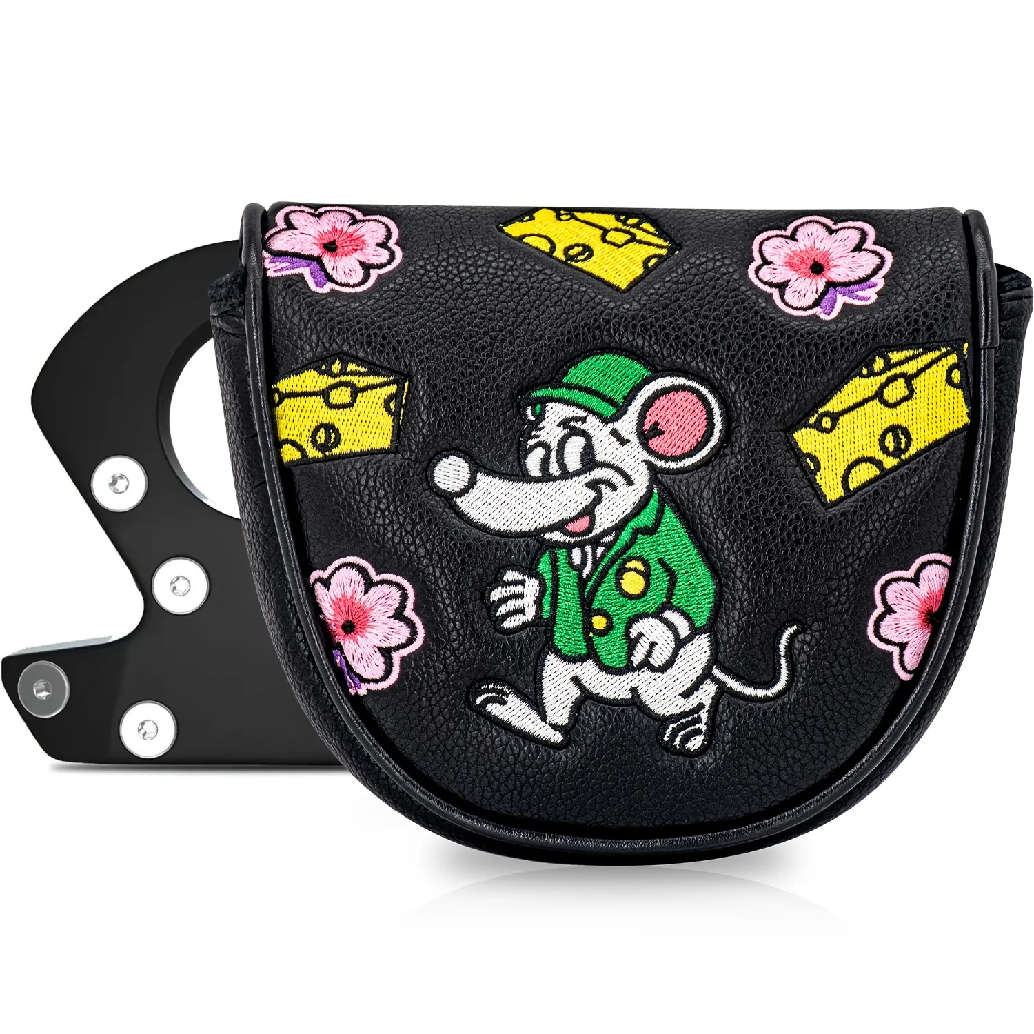 1pc Mouse Cheese Design Golf Club Head Cover, Golf Putter Cover, Golf Blade Putter Cover, Semi-Circular Putter Cover,
