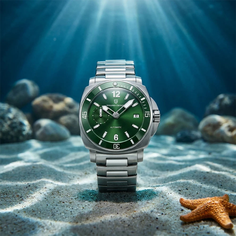 PAGANI DESIGN Automatic Mechanical Watch Men Diver Watch Stainless Steel Bracelet 100M Waterproof Luminous Sports Diving watch
PAGANI DESIGN Automatic Mechanical Watch Men Diver Watch Stainless Steel Bracelet 100M Waterproof Luminous Sports Diving watch
