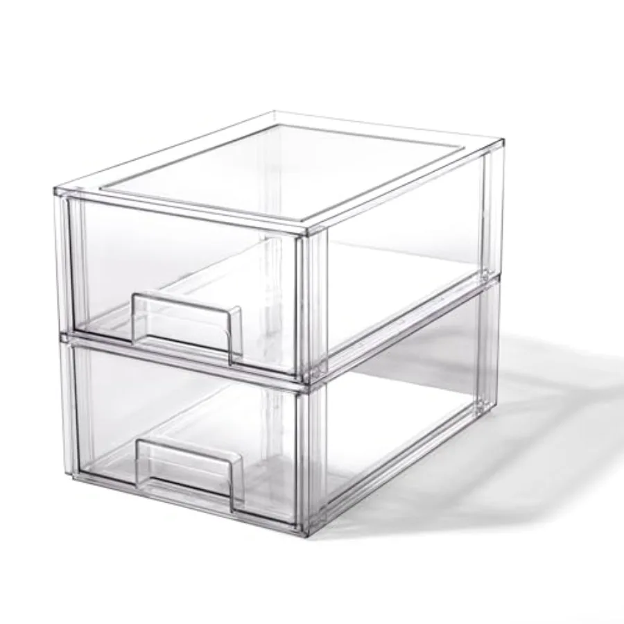 Stackable Storage Drawers - 2 Pack Clear THE CRATE COLLECTION Storage Bins With Drawers Bathroom Organizers Under Sink Organize
Stackable Storage Drawers - 2 Pack Clear THE CRATE COLLECTION Storage Bins With Drawers Bathroom Organizers Under Sink Organize