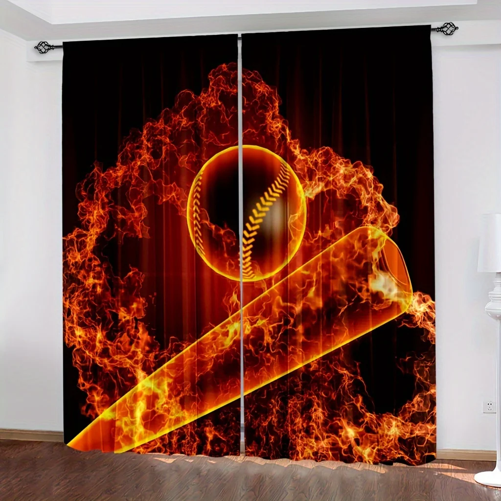 2pcs Baseball Basketball Rugby Pattern Curtains Decorative Window Drapes Window Treatments For Bedroom Living Room Home Decor
2pcs Baseball Basketball Rugby Pattern Curtains Decorative Window Drapes Window Treatments For Bedroom Living Room Home Decor
