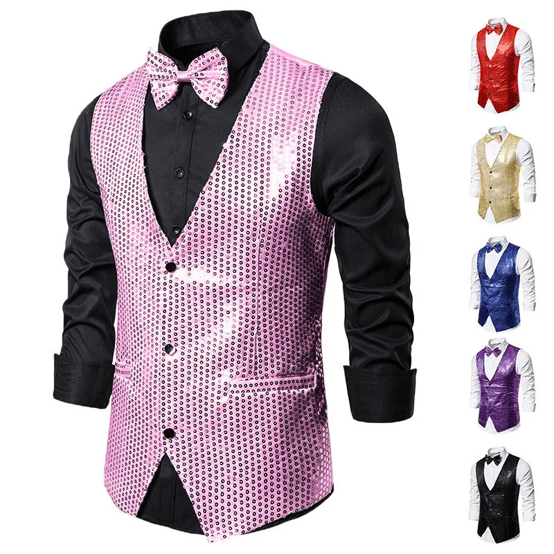 Men's Vest, Sequined Performance Dress Jacket, Nightclub Men's Clothing, Master Of Ceremonies Studio Vest
Men's Vest, Sequined Performance Dress Jacket, Nightclub Men's Clothing, Master Of Ceremonies Studio Vest