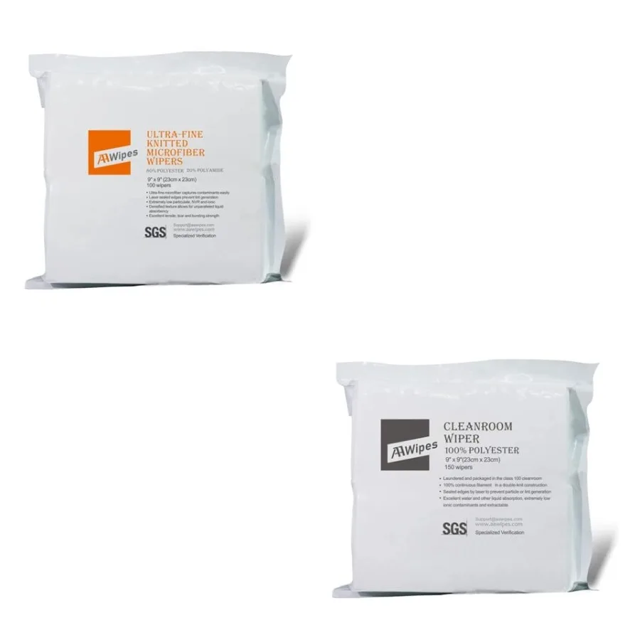 Knitted Microfiber Cleanroom Wipers 9"x9" Ultrafine and Polyester Cloths
Knitted Microfiber Cleanroom Wipers 9"x9" Ultrafine and Polyester Cloths