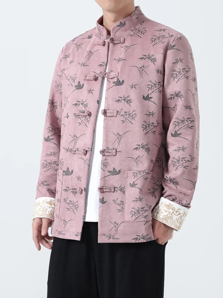 New Chinese Sle Retro Suede Jaet Men's Spring Autumn Floral Embroidery Button Middle Aged And ly Outerwear
New Chinese Sle Retro Suede Jaet Men's Spring Autumn Floral Embroidery Button Middle Aged And ly Outerwear