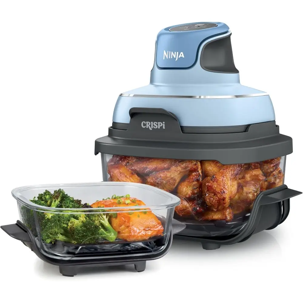 4-in-1 Glass Air Fryer, 450°F, Non-Toxic, 4-Quart & 6-Cup Containers with Lids, Safe for Microwave, Freezer, Dishwasher, Max Cri
4-in-1 Glass Air Fryer, 450°F, Non-Toxic, 4-Quart & 6-Cup Containers with Lids, Safe for Microwave, Freezer, Dishwasher, Max Cri