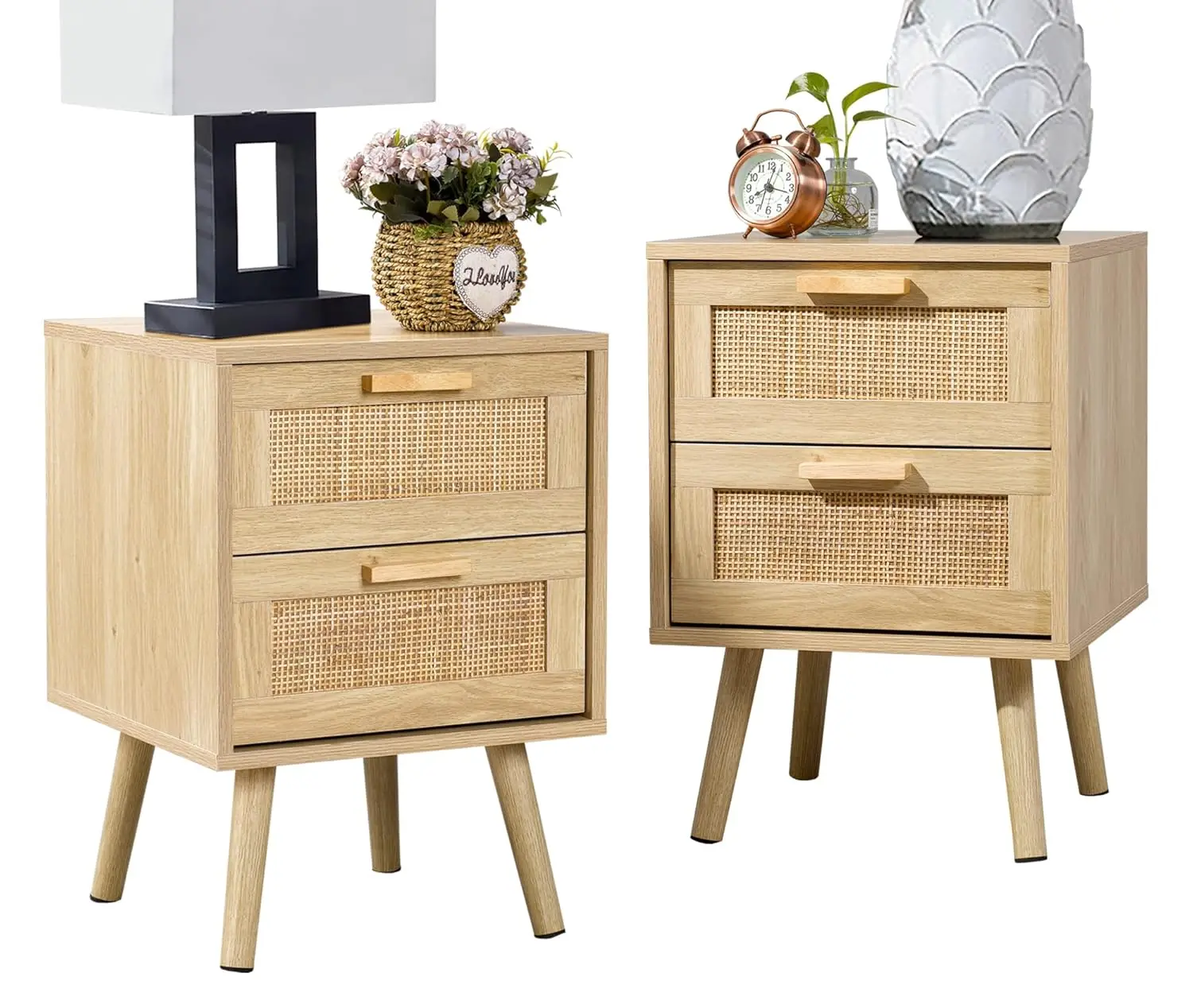 Natural Rattan Nightstand Set of 2 with Handmade Drawer, Bedside End Table for Bedroom, 2 Pack, Customized
Natural Rattan Nightstand Set of 2 with Handmade Drawer, Bedside End Table for Bedroom, 2 Pack, Customized