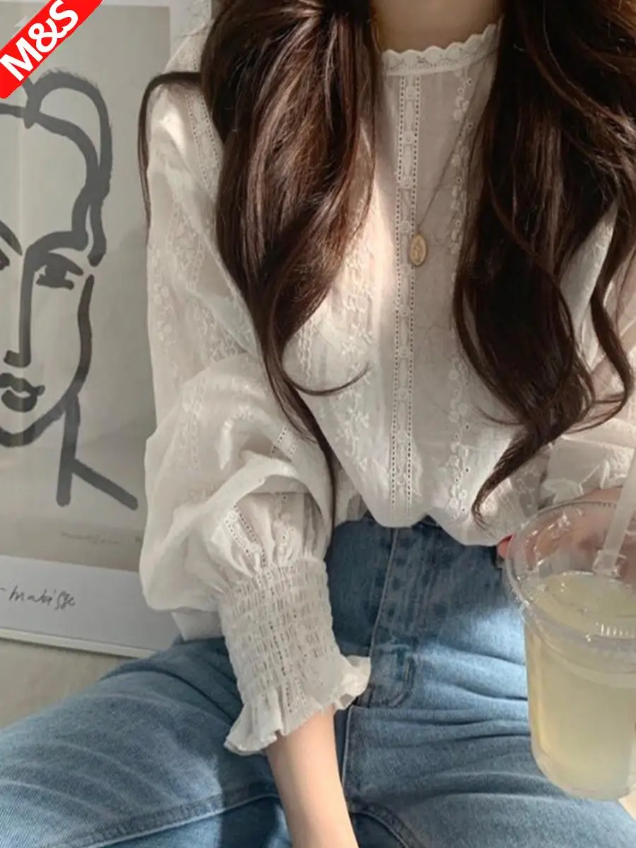Design Sensation Lace Shirt Fairy Style Long Sleeve round Neck Lantern Sleeve Pure Color Versatile Fashionable Autumn New Arr...
Design Sensation Lace Shirt Fairy Style Long Sleeve round Neck Lantern Sleeve Pure Color Versatile Fashionable Autumn New Arr...