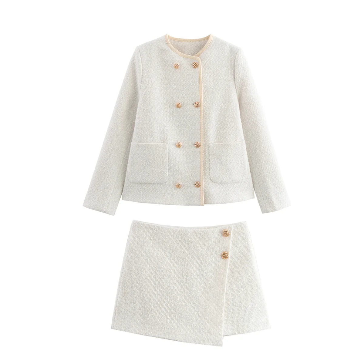 ZBZA Women's Textured Cropped Blazer Skirt Suit Crew Neck Pocket Jacket High Waist Side Zipper Skirt Spring Summer New Chic Set
ZBZA Women's Textured Cropped Blazer Skirt Suit Crew Neck Pocket Jacket High Waist Side Zipper Skirt Spring Summer New Chic Set