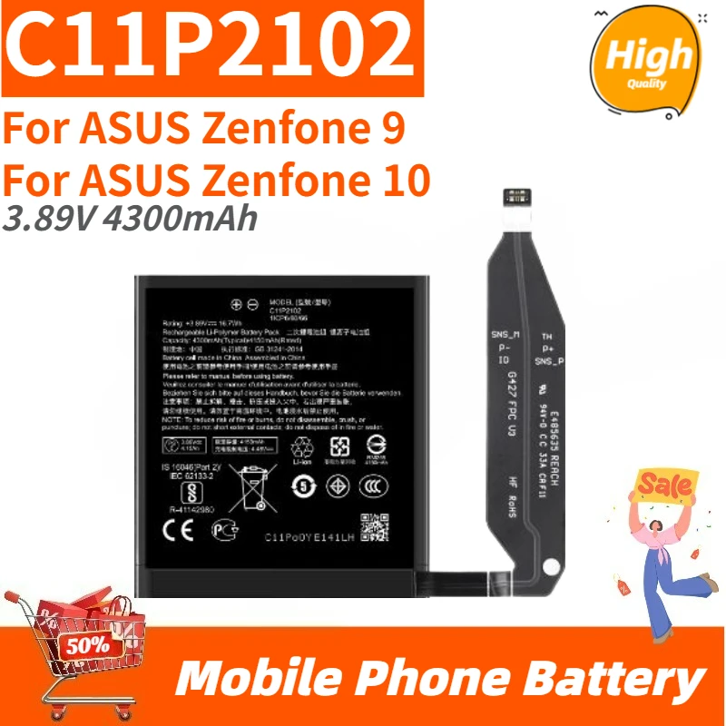 C11P2102 High Quality Battery 3.89V 4300mAh For ASUS Zenfone 9 Zenfone 10 Mobile Phone Brand New Replacement Battery
C11P2102 High Quality Battery 3.89V 4300mAh For ASUS Zenfone 9 Zenfone 10 Mobile Phone Brand New Replacement Battery