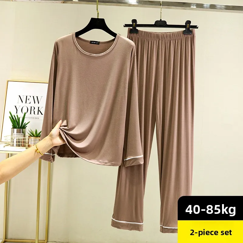 Loose Modal Sleepwear Set Women's Thin Long Sleeve Home Clothes Two-Piece Set Comfortable Breathable Casual Style for Autumn
Loose Modal Sleepwear Set Women's Thin Long Sleeve Home Clothes Two-Piece Set Comfortable Breathable Casual Style for Autumn
