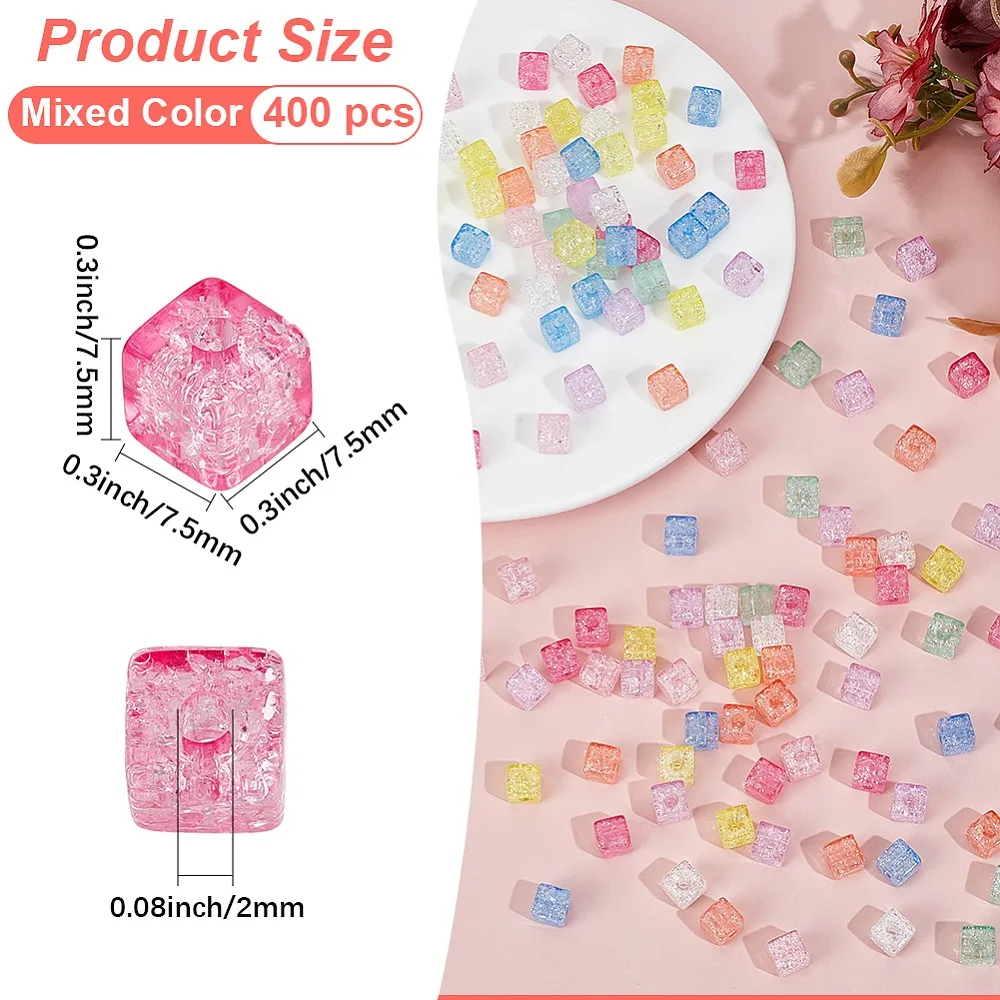 400Pcs Transparent Crakle Acrylic Beads Cube Mixed Color 7.5x7.5x7.5mm Hole: 2mm
400Pcs Transparent Crakle Acrylic Beads Cube Mixed Color 7.5x7.5x7.5mm Hole: 2mm